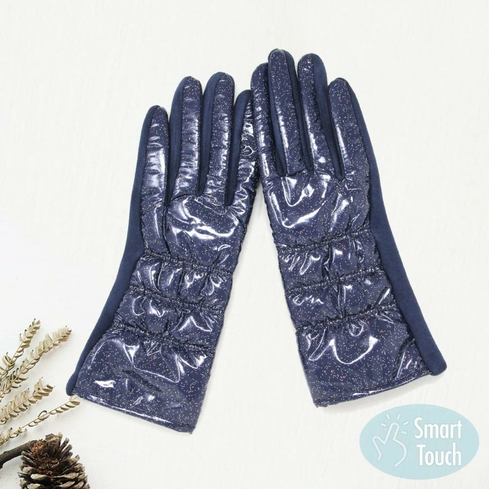 Smart Touch Glitter Puffer Gloves, Stocking Stuffer, Christmas Gift Idea